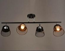 Люстра потолочная четырехрожковая Мелодия Света Лофт Е27 220В Черная картинка 